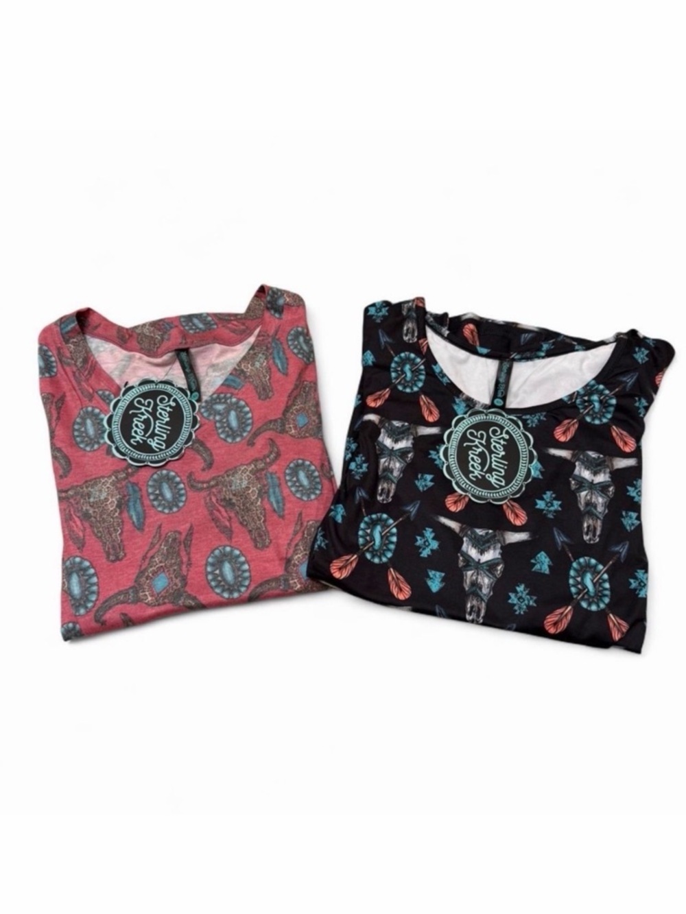Sterling Kreek Western T-Shirt Bundle Women’s X-Small Aztec Rodeo Cowgirl Tops